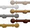 Wood Eyelet Curtain Pole 28mm with Round Finials - Trimmable - Suitable for any room - 200cm Length - Grey