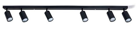 LumenTEC LED Deckenstrahler, LED Drehbar Deckenlampe, Wandstrahler 6-flammig, Schwarz für LED GU10, KIVI (6x Schwarz)