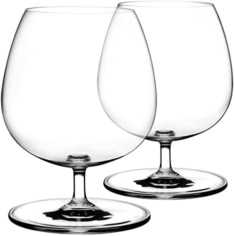 Nude Lot de 2 verres à cognac vintage en cristal sans plomb Idéal pour la maison, les restaurants et les fêtes