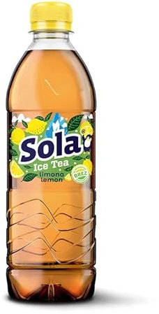Thé glacé au citron Sola, paquet de 6 thés glacés au 0,5 L, thé vert pour les journées chaudes, thé glacé instantané avec de vrais ingrédients, bouteille de thé glacé aromatisé pressé