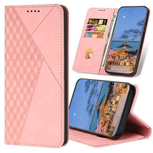SRISHP Cover per Xiaomi Redmi 9A / Xiaomi Redmi 9AT, Flip Custodia Portafoglio Caso Libro Pelle PU e TPU Silicone Antiurto Cover per Redmi 9A / Redmi 9AT, Oro Rosa
