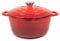 Nilpferd Cocotte en fonte avec couvercle et poignées - 22 cm/3 l - Ronde - En émail rouge - Avec couvercle - Passe au four à induction - Pour rôtir, mijoter, cuire