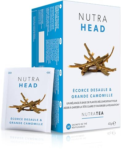 Nutra Tea NUTRAHEAD, té de relajación de la cabeza apoya el descanso natural y el bienestar, té de lavanda para un sueño reparador, 20 bolsas de té reutilizables, té de dormir con lavanda y menta