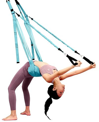 EviKoo Aerial Yoga Hängematte, Yoga Schaukel mit Griff, Anti-Schwerkraft Hängematte Schlinge Inversion für Yoga Ballett Pilates Gymnastik Flexibilität Training mit Tragetasche und Verlängerungsgurten