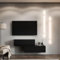 Planetmöbel TV Wohnwand Wohnzimmer 2X 100 cm Schwarz, Modern, TV Schrank mit 2 Klappen als Stauraum, hängend oder stehend