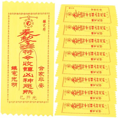 HOMSFOU 100st Verfluchen Fengshui-amulett Dekoratives Segens-amulett Amulett-stoffdekor Chinesisches Sicherheitssegentuch Tür-amulett-Aufkleber Exquisites Amulett Satin- Stofftür Körper