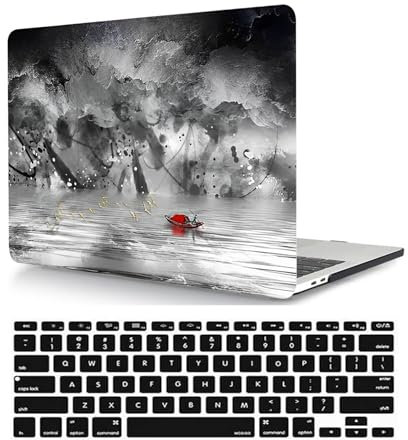 Custodia per Nuovo Macbook Pro 15 pollici 2019 2018 2017 2016 Pubblicazione Modello A1990 A1707 con Touch Bar e Touch ID, Copertina Rigida in Plastica Protettiva e Tastiera Cover, Pittura di paesaggio