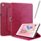 Netany Funda para iPad (9.7-Pulgada, 2018/2017 Model, 6th/5th Generation) con lápiz Capacitivo, Piel sintética con Tapa función Atril Soporte para lápiz Funda [Auto-Reposo/Activación] - Rojo