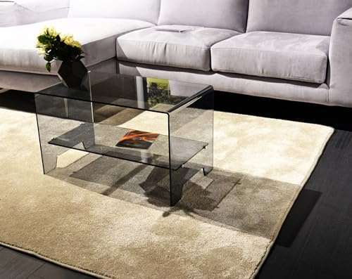 Slato Pixie Niedriger Couchtisch, Couchtisch, Couchtisch, modernes Design, aus Acrylkristall, hergestellt in Italien, rauchfarben.