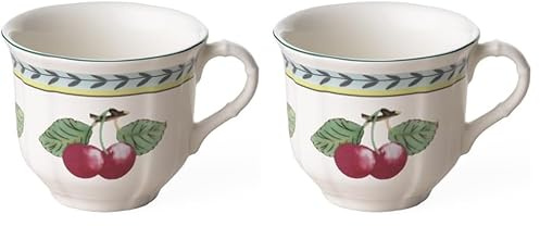 Villeroy & Boch French Garden Fleurence Coffee Cup, 200 ml, Height: 6.8 cm, Premium Porcelain, White/Multicoloured (Pack of 2)