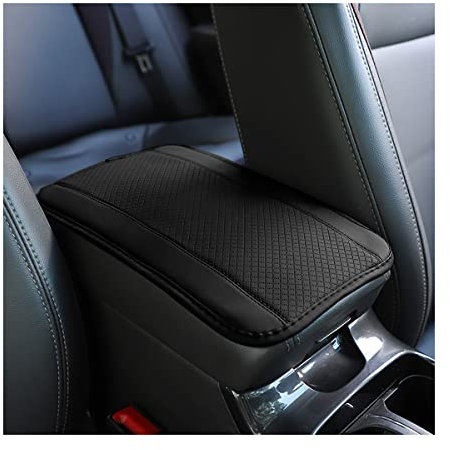 Adunsiaoto Universelles Auto-Armlehnenkissen, Leder Armlehnenkissen für Autos, Armlehnen Polster Auto Komfortabler Bezug für die Mittelkonsole,für Autos, Suv(Schwarz)