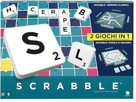 Mattel Games Scrabble Zwei in Eins, Version: Italienisch, HXW03