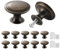 Misuyue 10pcs Vintage Drawer Knobs - Antique Bronze, Round, 30mm Aluminum Alloy Wardrobe Knobs