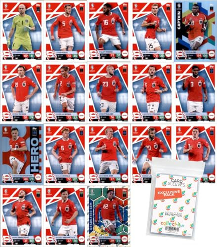 Bundle mit Match Attax UEFA Euro 2024 Germany - Mannschaftspaket + Exklusive Collect-it Hüllen (Österreich)