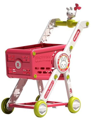 Luwecf Mini Carrello della Spesa per Bambini, Set da Gioco per Divertirsi al Supermercato, Solo Carrello