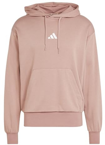 adidas Uomo Essentials FEELCOZY Fleece Hoodie, Warm Clay/White, L