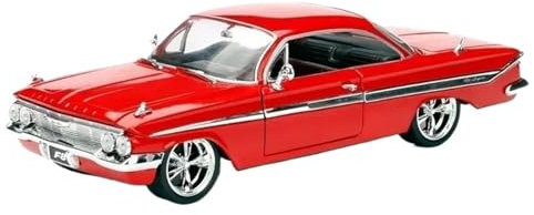 RSFIL 1:24 for Chevrolet Impala 1961 Oldtimer, Modellauto, Ornamente, fertige Autosammlung, rotes Spielzeugauto