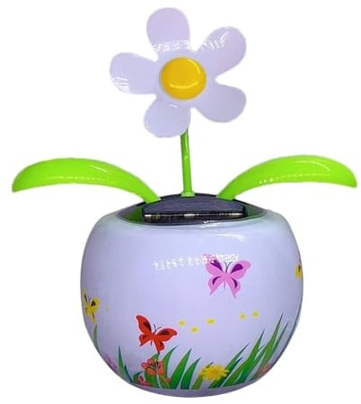 Giwuence Wackelfigur Blume | Solar Tanzende Blume | Solarblume Wackelfigur | Auto Armaturenbrett Ornament Wackelfiguren | Solar Solarbetriebene Wackelblume Für Auto Haus Oder Büro