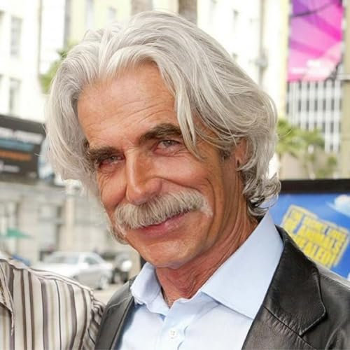Salaibs Herren Grau Kurze Perücke Silber Grau Mittelteil mit Ebenen Haarperücke Natürliche Synthetische Tägliche Cosplay Kostüm Party Perücke
