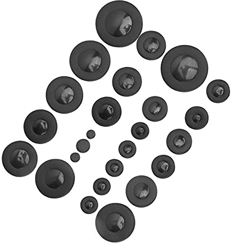 25Pcs Saxophone Pad, Leather Pads Alto Sax Pads Replacement Set Saxophone Accessories Wind Instrument Repair Parts (Black)