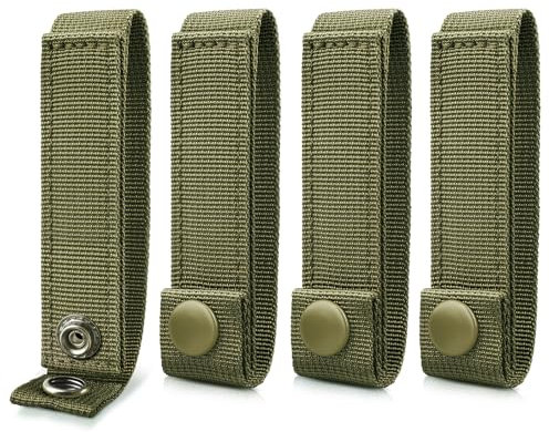 WYNEX MOLLE-Gurte, 10,2 cm, MOLLE-Befestigungsgurte für Taktische Taschen, Zubehör, Molle-Gurtbänder mit Druckknöpfen für Rucksack, Taktische Tasche, Molle-Anschlüsse, 4 Packungen