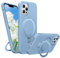 BENTIACC Liquid Silicone Case for iPhone 13 pro, Magnetic Rugged Stand Ring, 4-Layer Shockproof Protective Case, Soft Microfibre Lining Scratch Resistant Protective Case for iPhone 13 pro (light blue)