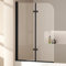 EMKE Paroi de douche pour baignoire 110x140 cm, Cadre Noir,pare-baignoire pliant 2 parties, paroi de baignoire en verre de sécurité 6 mm, séparation de douche pour baignoire,Facile à Nettoyer