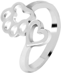 BESPORTBLE 1paio Anello Aperto Argento Con Motivo Zampa Di Cane Per Donne E Ragazze Anello Creativo E Squisito Per Amiche E Familiari