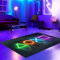CARPETIA Teppich Jugendzimmer rutschfest LED-Optik flach saugrobotergeeignet pflegeleicht strapazierfähig Wohnzimmer Zocker-Ecke stylische Dekoration langlebig in Schwarz & Neonfarben 80 x 120 cm
