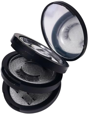 Zuzer 4 Pairs Magnetic Eyelashes,Natural Magnetic Eyelashes 3D Artificial Eyelashes Without Eyeliner Magnetic Lashes,with Tongs and Brush