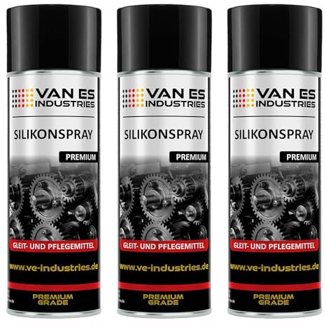 VE-INDUSTRIES Silikonspray im 3er-Pack (je 400 ml) – schmiert, pflegt und schützt vielseitig: Ideales, fettfreies Trenn- und Gleitmittel für Kunststoff, Gummi, Holz und Metall