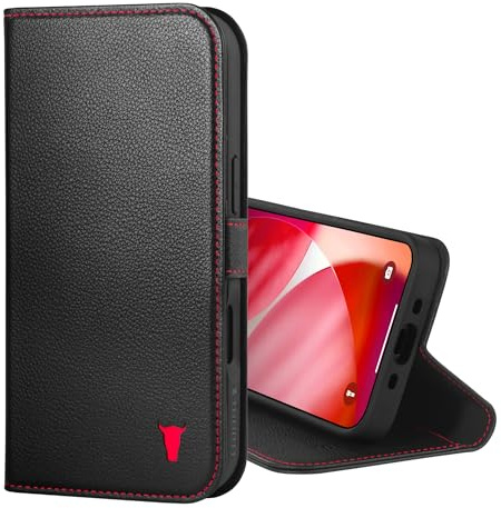 TORRO Leather Case Compatible with iPhone Air 6.5 2025 - Premium Leather Wallet Flip Case with Kickstand and Card Slots (Compatible with Official MagSafe Chargers) - Black