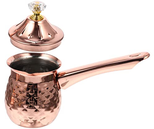 OUNONA Cafetera Turca Inoxidable Para Café y Leche Diseño Mano Lateral Para Latte y Cocción Color Rosa Dorado