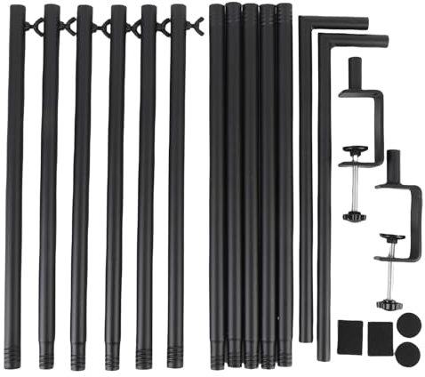 TOPINCN sopra Il Supporto della Barna da Tavolo con Morsetti, Regolabile da 46 a 100 Pollici da 29 a 55 Pollici, Supporto per Arch di Fiori a Palloncini in Metallo Assiciare (Black)