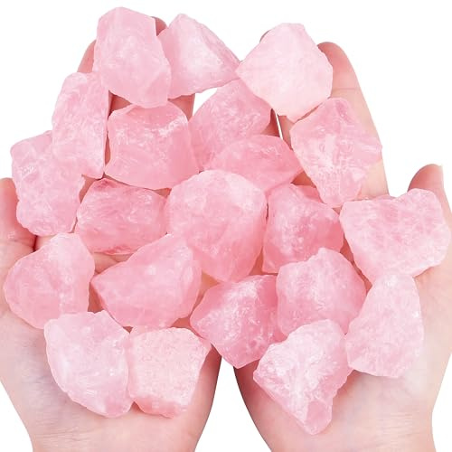 QINJIEJIE Rose Quartz Crystal Large Crystal 200G Healing Crystals | Gemstones Bulk Raw Stone Rough Stones Energy Protection Fountain Rocks Decoration Reiki Meditation for Beginners