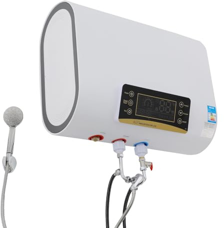 2000W 30-75℃ Elektronischer Durchlauferhitzer 60L Warmwasserspeicher IPX4 Boiler 5-8L/min Untertischboiler Warmwasserboiler mit LED Bildschirm