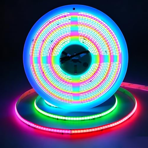 JOYLIT 24V COB LED Streifen 10M RGB+4000K WS2811 IC Adressierbar Innen | 784 LEDs/M Ohne Punkte,RGBW Segmentsteuerung Dynamische Lauflichtsteuerung,Dimmbar,Schneidbar,Selbstklebend(Nur Beleuchtung)