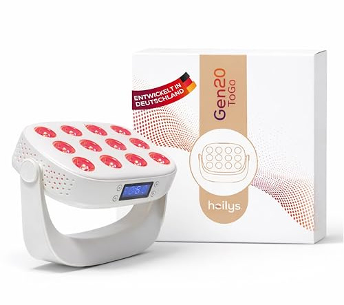 heilys® Gen20 ToGo Rotlicht Lampe – Tragbare LED Rotlicht Lampe für Wärme & Entspannung – Kompaktes Red Light Lamp Gerät für Zuhause & unterwegs
