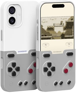 Bitmolab GAMEBABY für iPhone 17 Hülle, Innovative Handyhülle iPhone 17 für Retro Spiele,iPhone 17 Controller, Grau