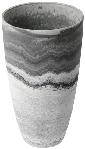 Algreen Products Acerra Composite Vase Planter with Drainage Hole, Decorative Texture, Removable Plug for Lawn and Garden, Marble