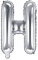 PartyDeco Folienballon Mylar Form Buchstabe H Silber 35 cm Geburtstag Erwachsene Kinder