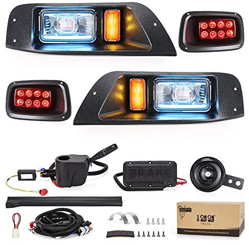 10L0L Golfwagenlicht-Set für EZGO TXT mit Tagfahrlicht für Fern-/Abblendlicht 1995–2013 (12 V/36 V/48 V) TXT Golfwagen mit Blinker, Bremslicht
