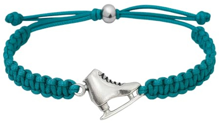 Infinity Collection Figure Skating Charm Bracelet, Ice Skating Jewelry, Adjustable Skate Bracelet, Figure Skater Gift, Ice Skating Gifts, Ice Skating Accessories(Turquoise)