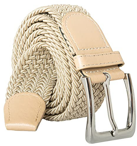 Matec 1 Stretchgürtel Beige Gesamtlänge 110 cm lang und 3,5 breit elastisch geflochten und dehnbar!