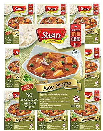 Aloo - 10 dadi da 300 g, originale India, per cucina veloce, solo per riscaldare vegani
