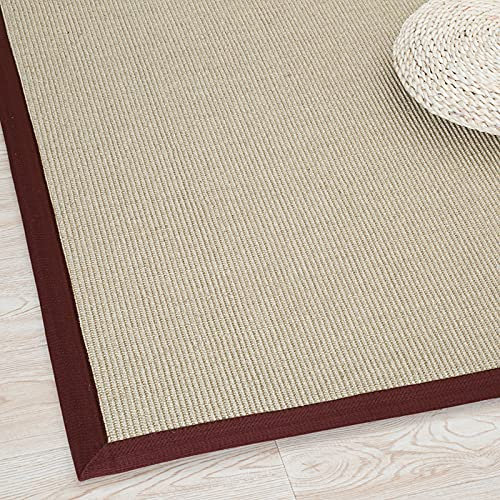 YUJIANHUAA Sisal Teppich,Läufer Teppich,Sisal Teppich aus 100% Naturfaser,Flur Läufer Rustikal Wohnzimmer Katze Kratzmatte mit Anti-Rutsch-Unterlage,für Wohnzimmer Schlafzimmer Küche (90x220cm)