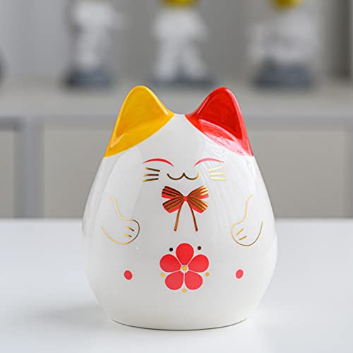 Keramik Sparschwein, Glückskatze Mini kleine süße Münze Spardose Sparen Münzen Bargeld Spaß Geschenk Spardose für Kinder Mädchen Jungen