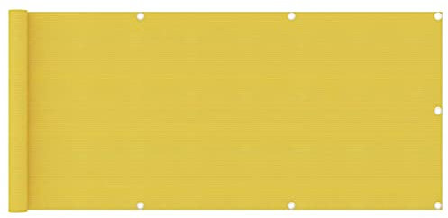 Mogou Balkon-Sichtschutz, Balkonsichtschutz, Windschutz Balkon, Windschutz Terrasse, Balkonverkleidung, Sichtschutz Garten, Gelb 75x500 cm HDPE