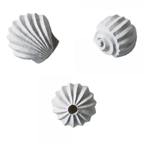 Cooee Design - Dekofigur - Sculpture The Genesis Shells - Beton - Farbe: weiß - 5 x 5 x 4 cm - 3er Set