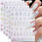 Dornail 6 Blätter Aurora Nagelsticker Holographisch Laser Flamme Nagelaufkleber Selbstklebend Nagelabziehbilder 3D Nail Stickers Silber Feuer Flamme Nagel Aufkleber Nageldesign Nail Art Dekoration